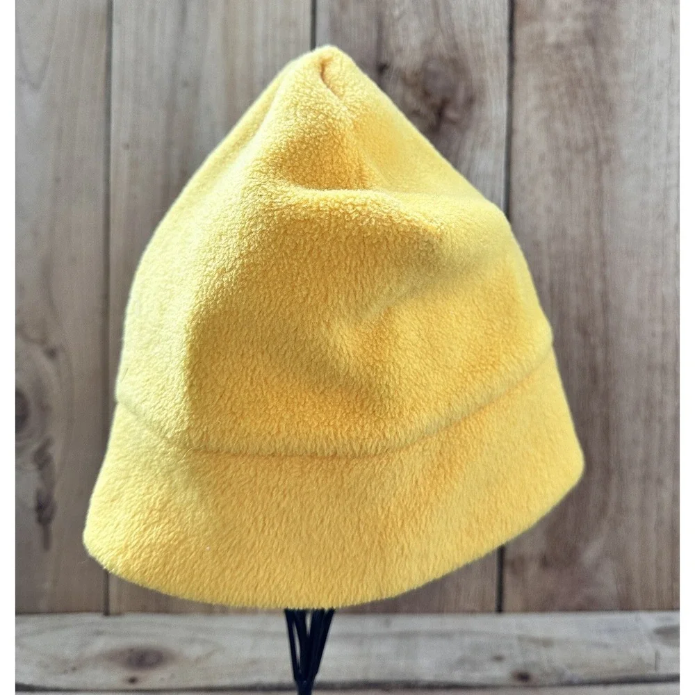 Columbia Beanie Hat Youth Yellow Fleece Unisex L XL